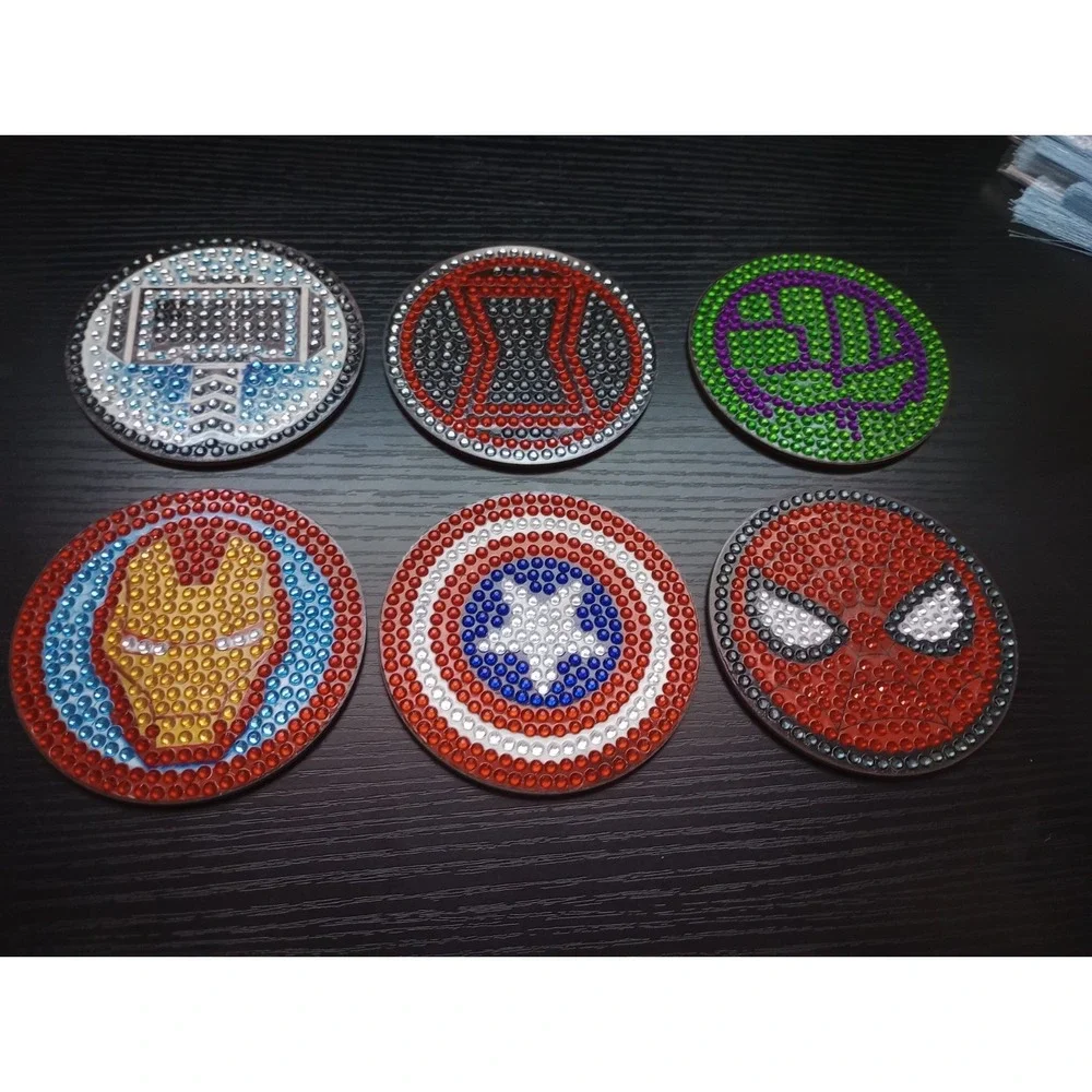 Marvel Superhero Diamond‎ Painted Coaster Set